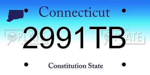 2991TB Connecticut License Plate