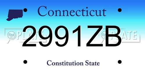2991ZB Connecticut License Plate