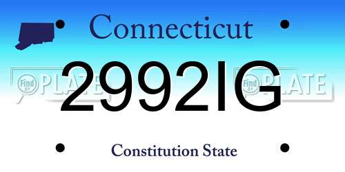 2992IG Connecticut License Plate
