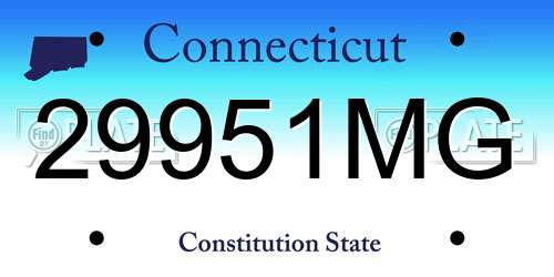 29951MG Connecticut License Plate