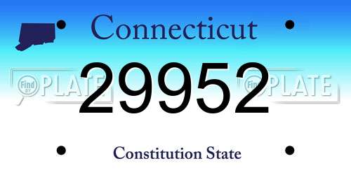 29952 Connecticut License Plate