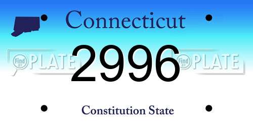 2996 Connecticut License Plate