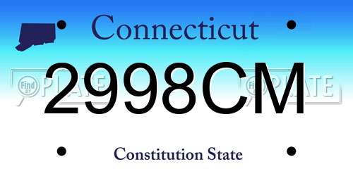 2998CM Connecticut License Plate