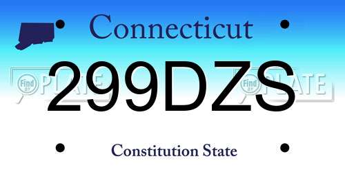 299DZS Connecticut License Plate