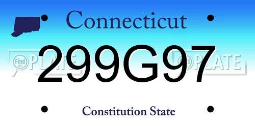 299G97 Connecticut License Plate