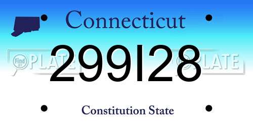 299I28 Connecticut License Plate