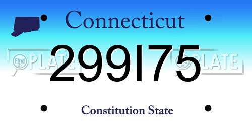 299I75 Connecticut License Plate