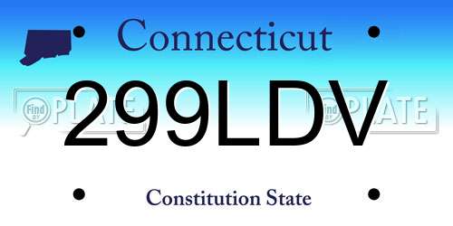 299LDV Connecticut License Plate