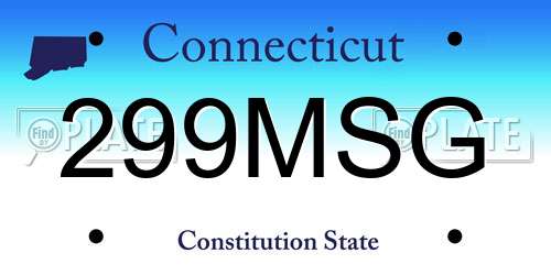 299MSG Connecticut License Plate