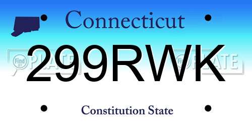 299RWK Connecticut License Plate