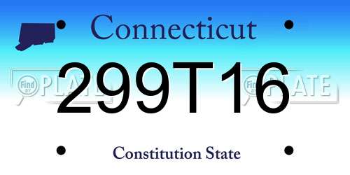 299T16 Connecticut License Plate