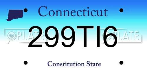 299TI6 Connecticut License Plate