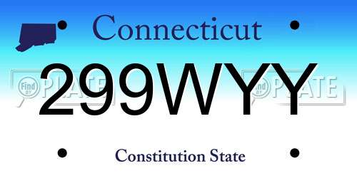 299WYY Connecticut License Plate