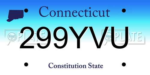 299YVU Connecticut License Plate