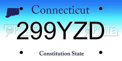 299YZD Connecticut License Plate