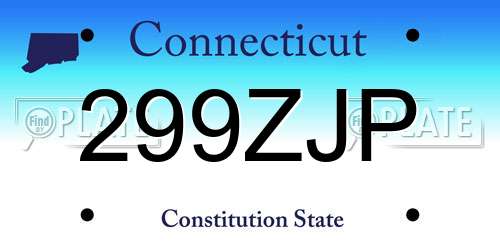 299ZJP Connecticut License Plate