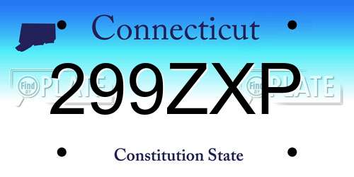299ZXP Connecticut License Plate