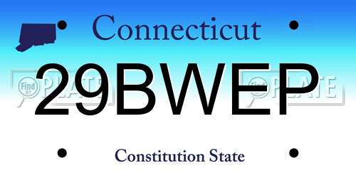 29BWEP Connecticut License Plate