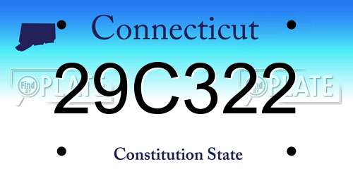 29C322 Connecticut License Plate