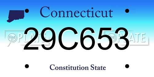 29C653 Connecticut License Plate