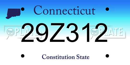 29Z312 Connecticut License Plate