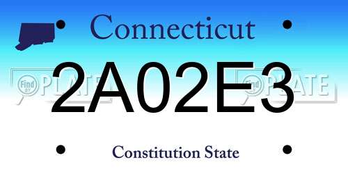 2A02E3 Connecticut License Plate
