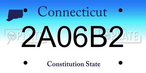 2A06B2 Connecticut License Plate