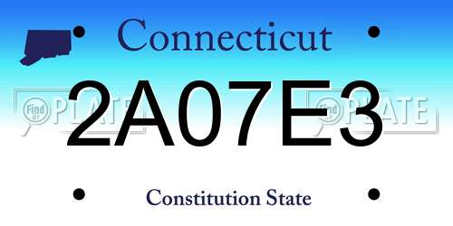 2A07E3 Connecticut License Plate