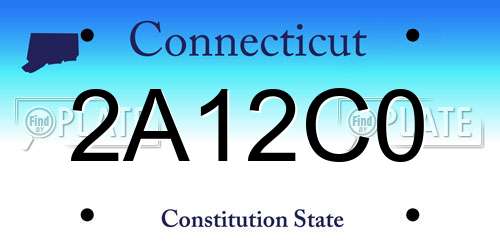 2A12C0 Connecticut License Plate