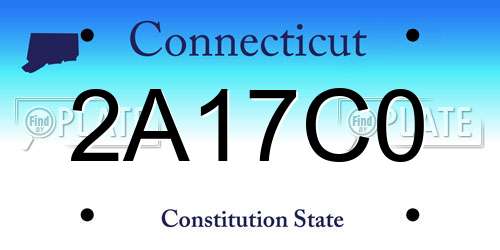 2A17C0 Connecticut License Plate