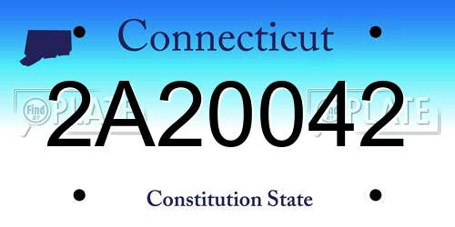 2A20042 Connecticut License Plate