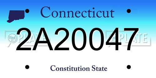 2A20047 Connecticut License Plate