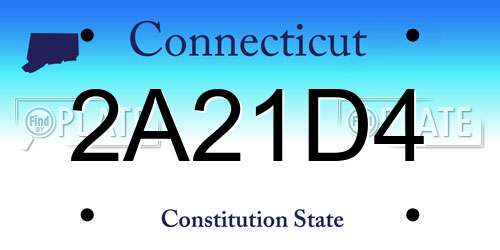 2A21D4 Connecticut License Plate
