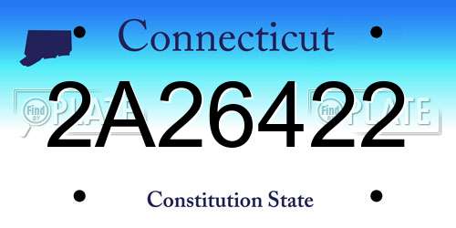 2A26422 Connecticut License Plate