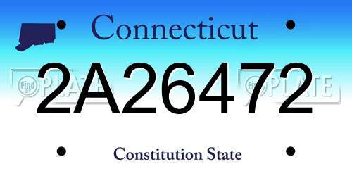 2A26472 Connecticut License Plate