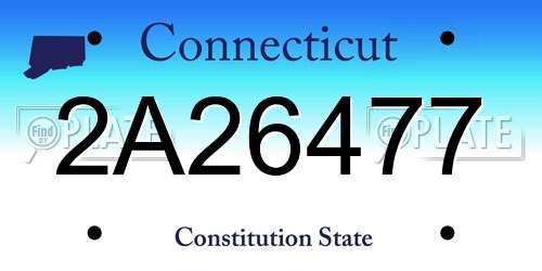 2A26477 Connecticut License Plate