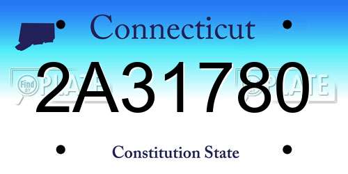 2A31780 Connecticut License Plate
