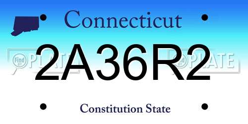 2A36R2 Connecticut License Plate
