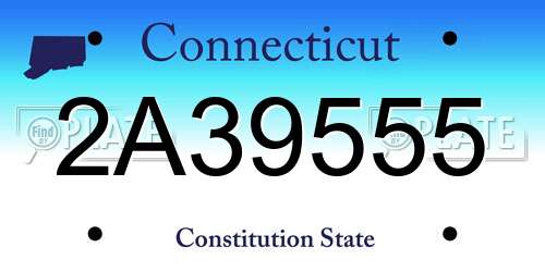 2A39555 Connecticut License Plate