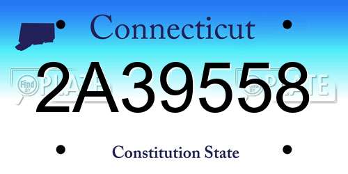 2A39558 Connecticut License Plate