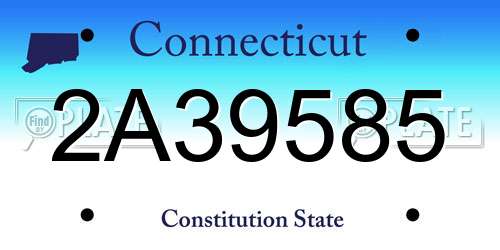 2A39585 Connecticut License Plate