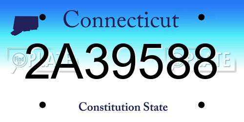 2A39588 Connecticut License Plate