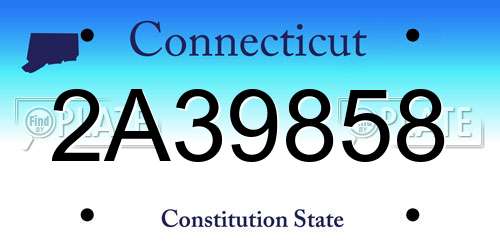 2A39858 Connecticut License Plate