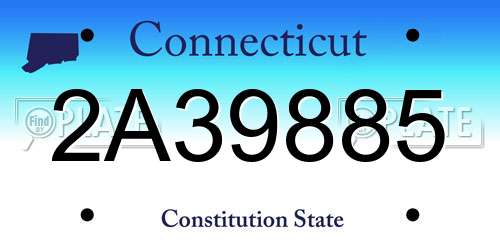 2A39885 Connecticut License Plate