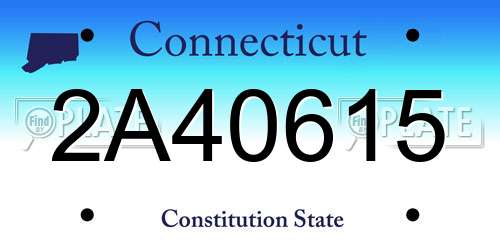 2A40615 Connecticut License Plate