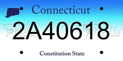 2A40618 Connecticut License Plate