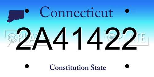 2A41422 Connecticut License Plate