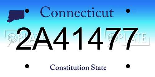 2A41477 Connecticut License Plate