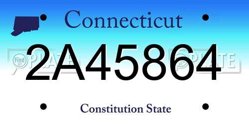 2A45864 Connecticut License Plate