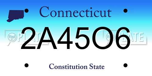 2A45O6 Connecticut License Plate